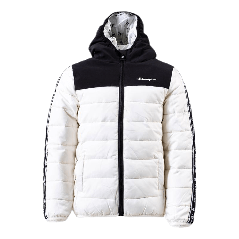 hooded jacket champion jacket black and white