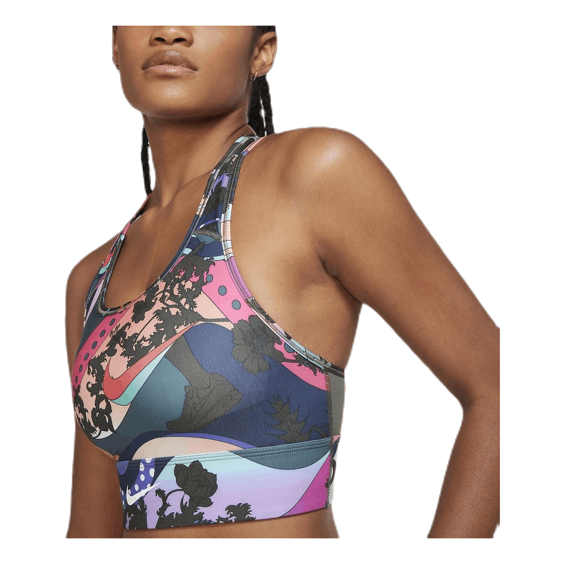 Swoosh Icon Clash Bra Print LL Blue/White