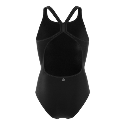 Solid Fitness Swimsuit Black