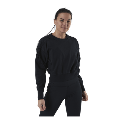 Therma Cropped Fleece LS Crew Black