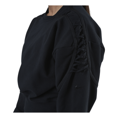 Therma Cropped Fleece LS Crew Black