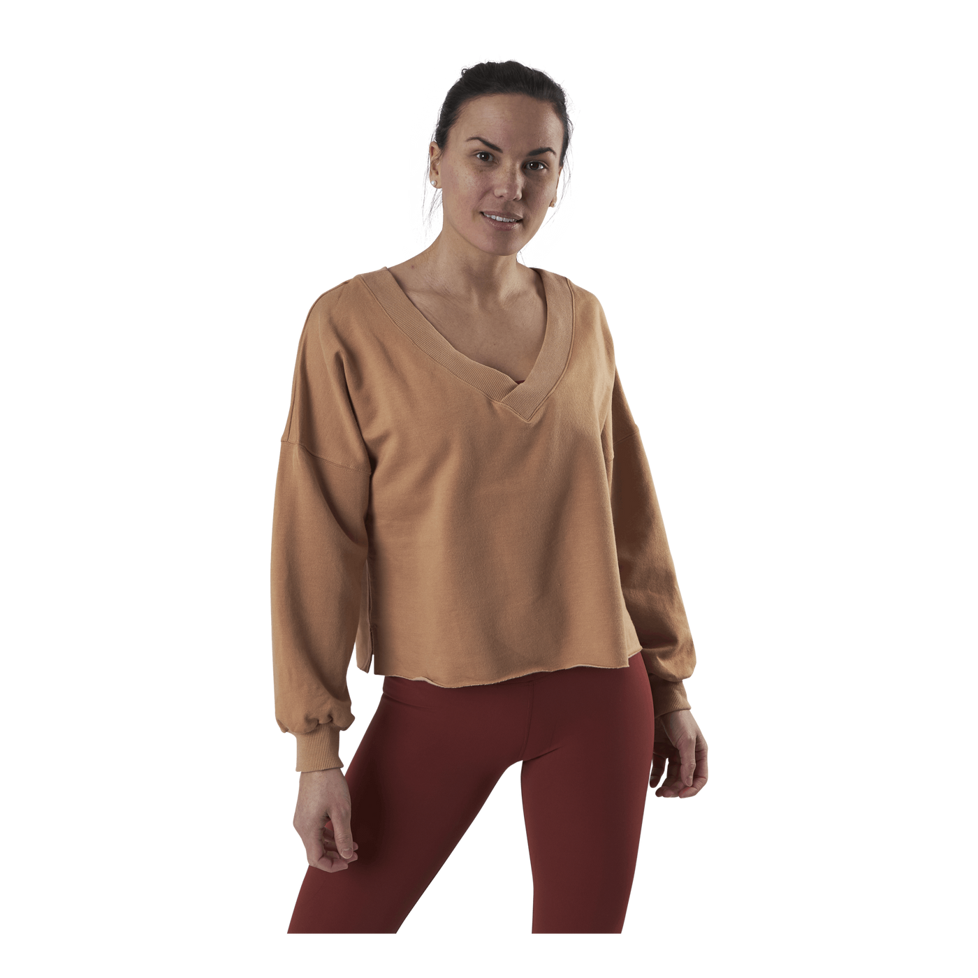 Yoga Off-Mat Fleece V-Neck Pink/White