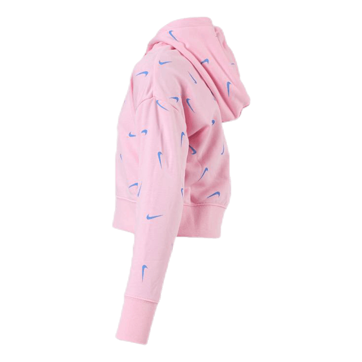 Swooshfetti Crop Hoodie Junior Pink/Blue