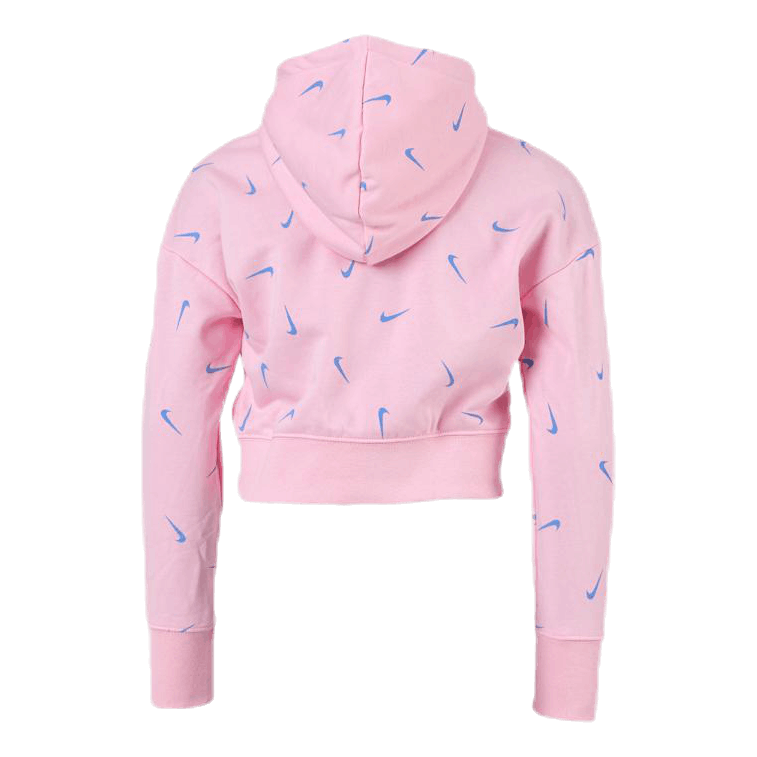 Swooshfetti Crop Hoodie Junior Pink/Blue