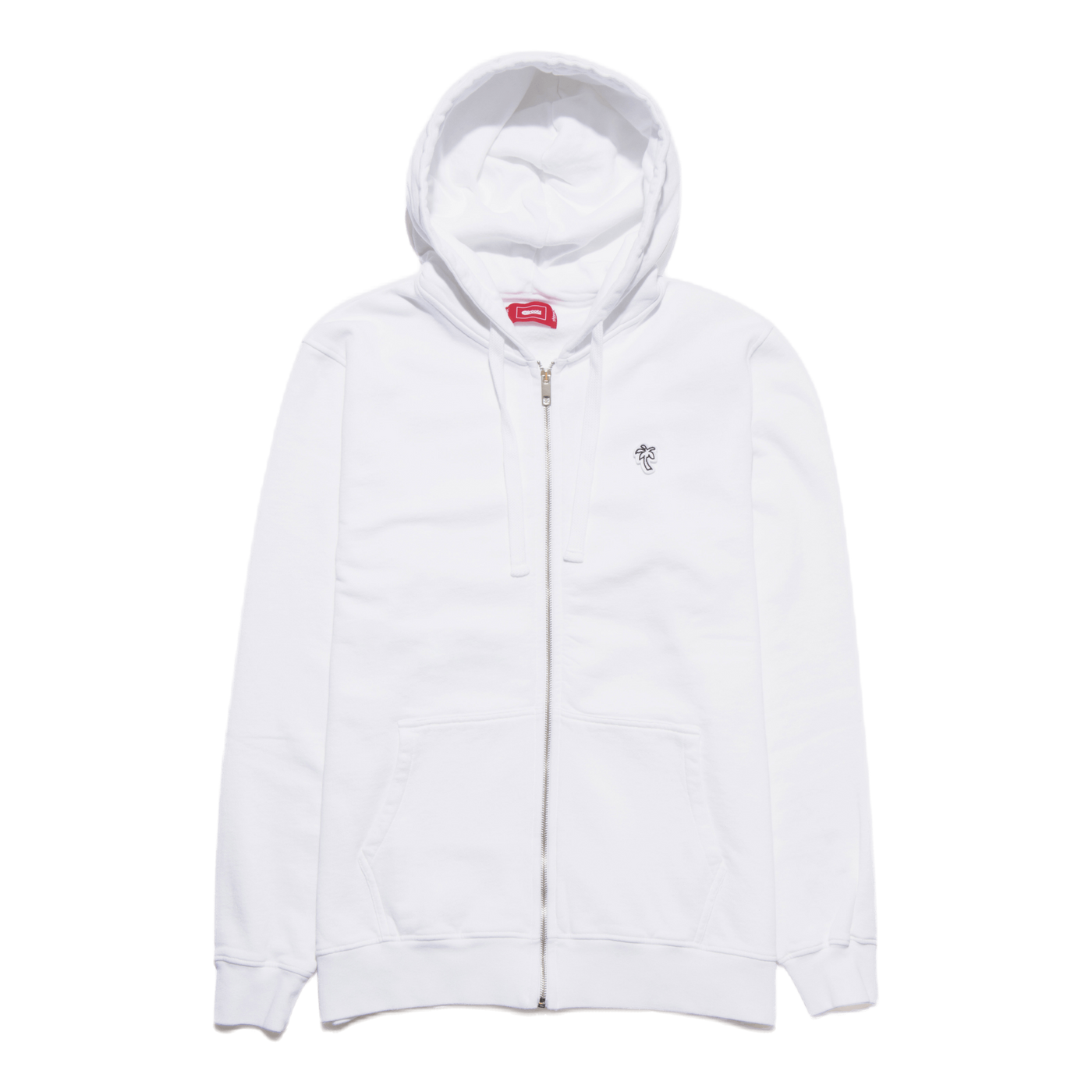 Palm Patch Zip Hoodie White