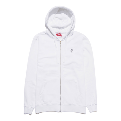 Palm Patch Zip Hoodie White