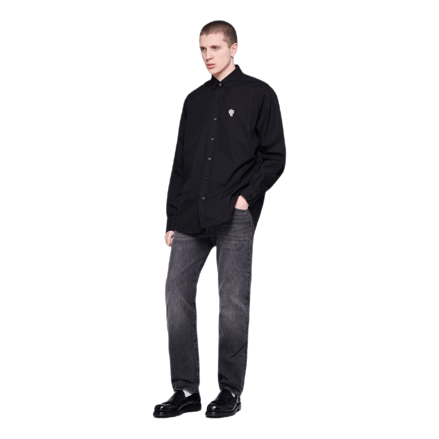 Poplin Palm Shirt Black