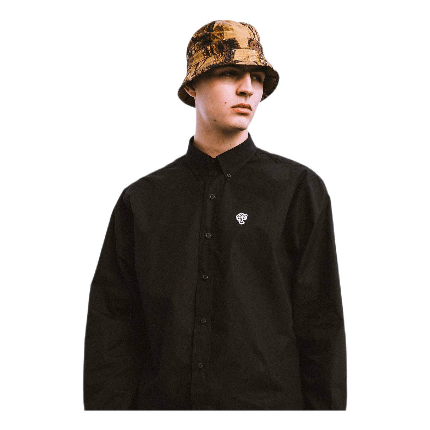 Poplin Palm Shirt Black