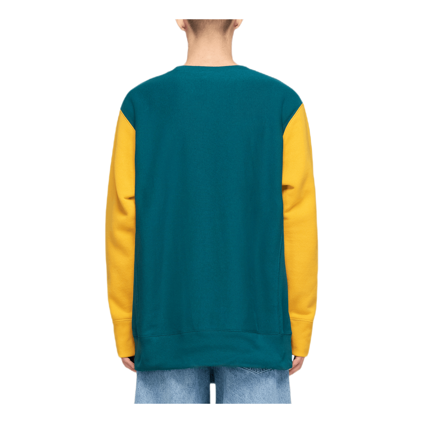 Color Block Crewneck Sweatshir Green