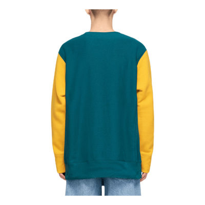 Color Block Crewneck Sweatshir Green