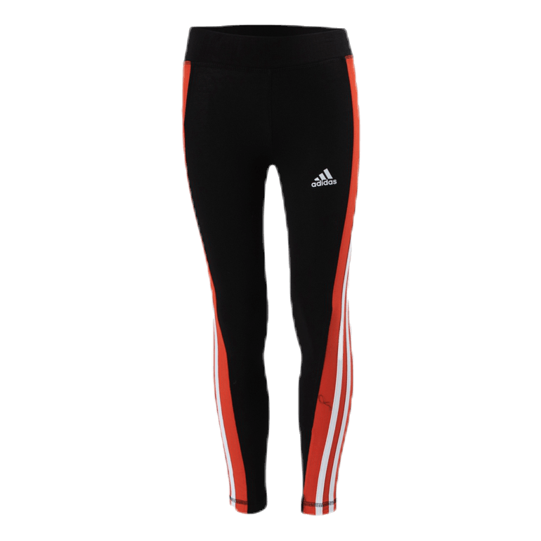 Girls Linear 3 Stripe Tight Orange/Black