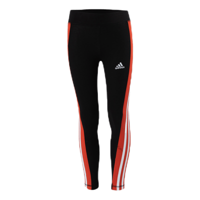 Girls Linear 3 Stripe Tight Orange/Black