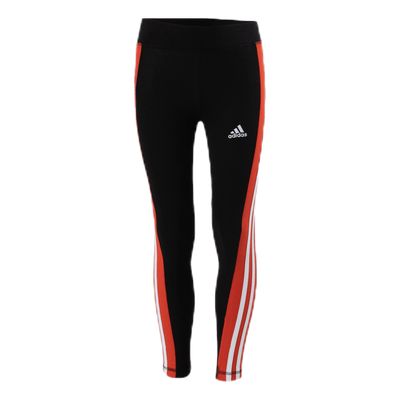 Girls Linear 3 Stripe Tight Orange/Black