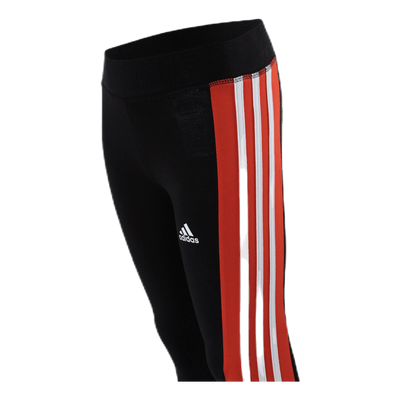 Girls Linear 3 Stripe Tight Orange/Black