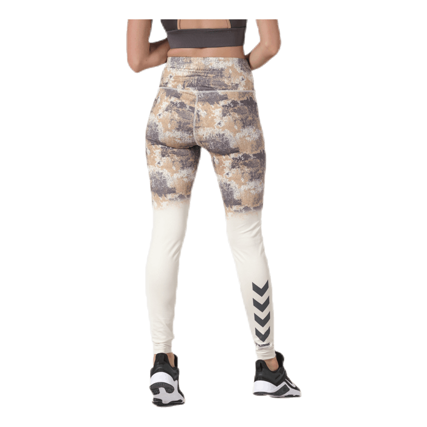 Lotus High Waist Tights White/Grey