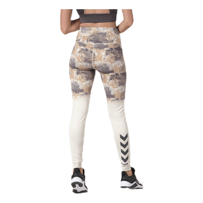 Lotus High Waist Tights White/Grey