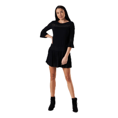 Tyra 3/4 Flare Short Dress Wvn Black
