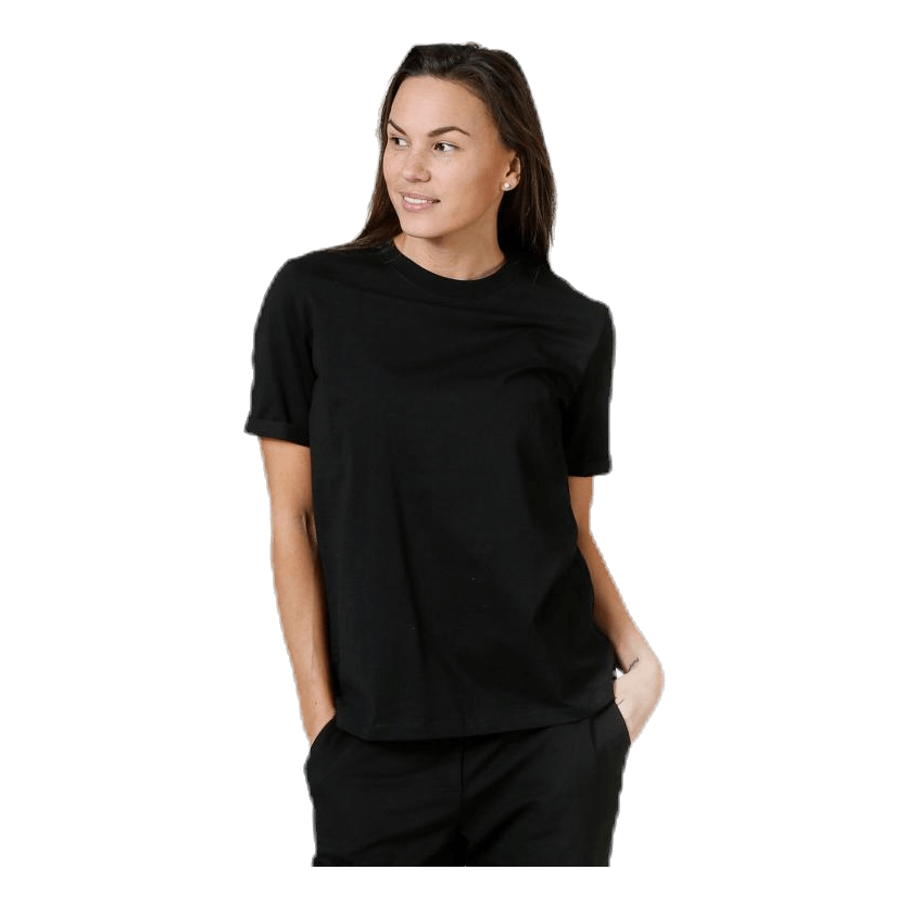 Ria Ss Fold Up Solid Tee Black