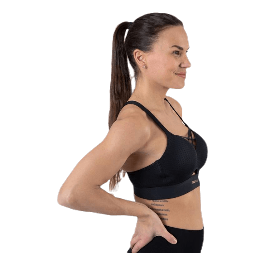 Jayda Metallic Sports Bra Black