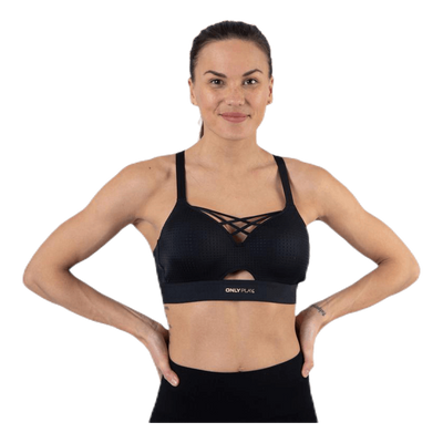 Jayda Metallic Sports Bra Black