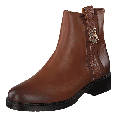 Th Interlock Leather Flat Boot Brown