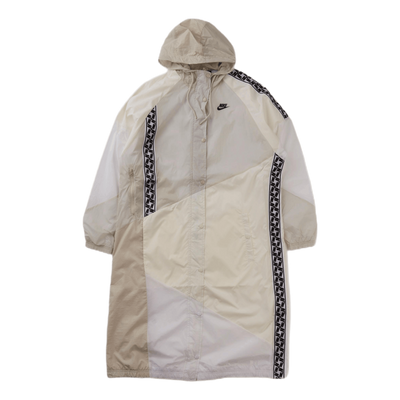 Taped Woven Long Jacket White
