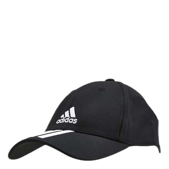 Baseball 3 Stripes Cap Cotton Twill Black / White / White