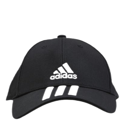 Baseball 3 Stripes Cap Cotton Twill Black / White / White