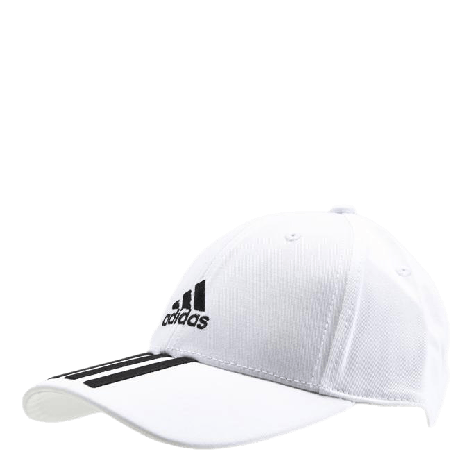 Baseball 3 Stripes Cap Cotton Twill White / Black / Black