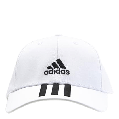 Baseball 3 Stripes Cap Cotton Twill White / Black / Black