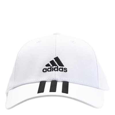 Baseball 3 Stripes Cap Cotton Twill White / Black / Black