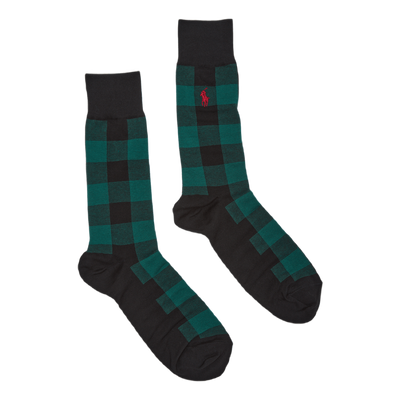 Buffalo Plaid Crew Sock Gift Set Rd/Grn/Gry