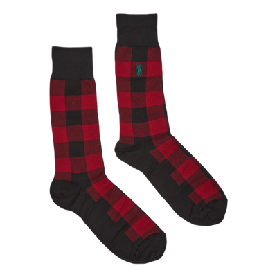 Buffalo Plaid Crew Sock Gift Set Rd/Grn/Gry