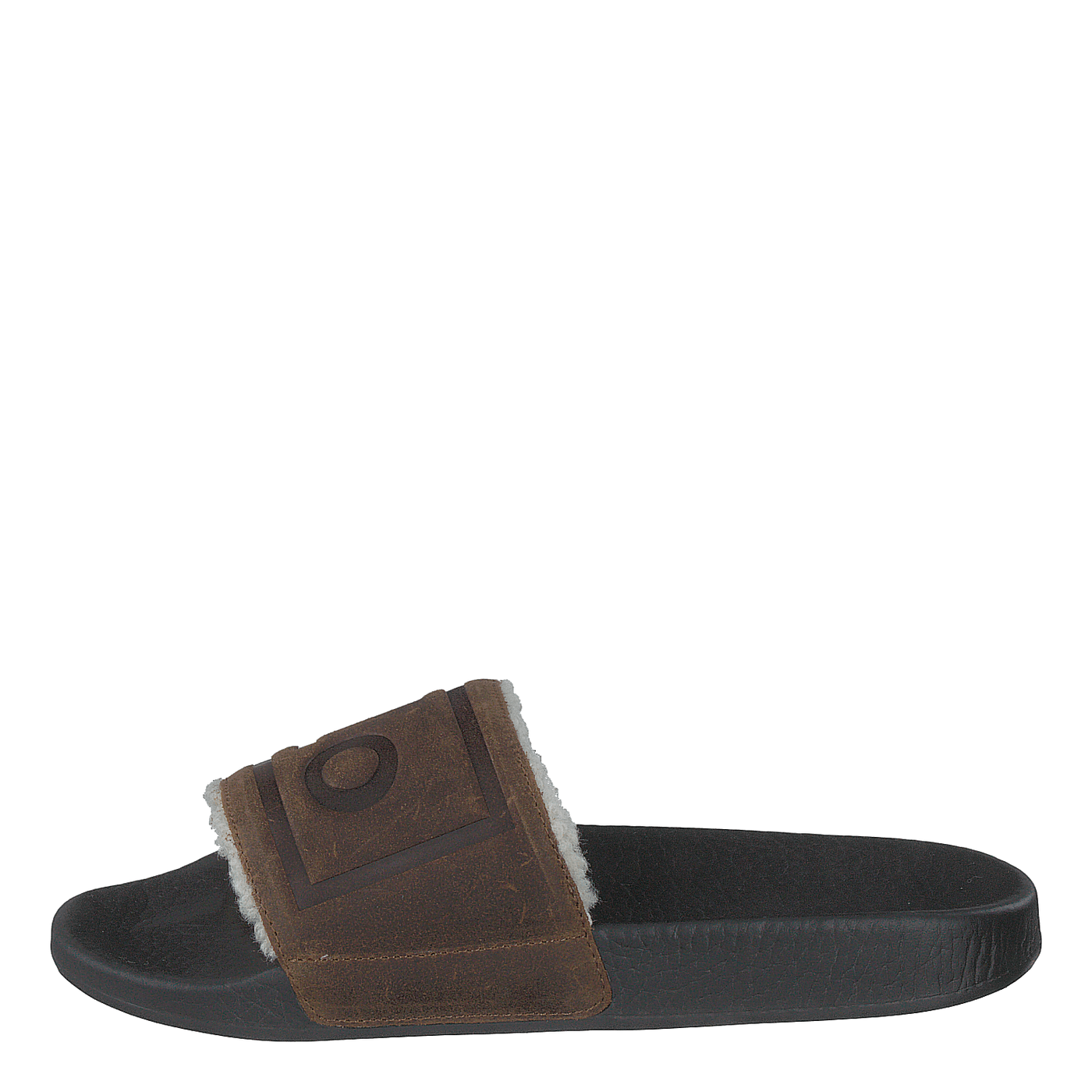 Faux-Shearling–Lined Suede Slide Snuff