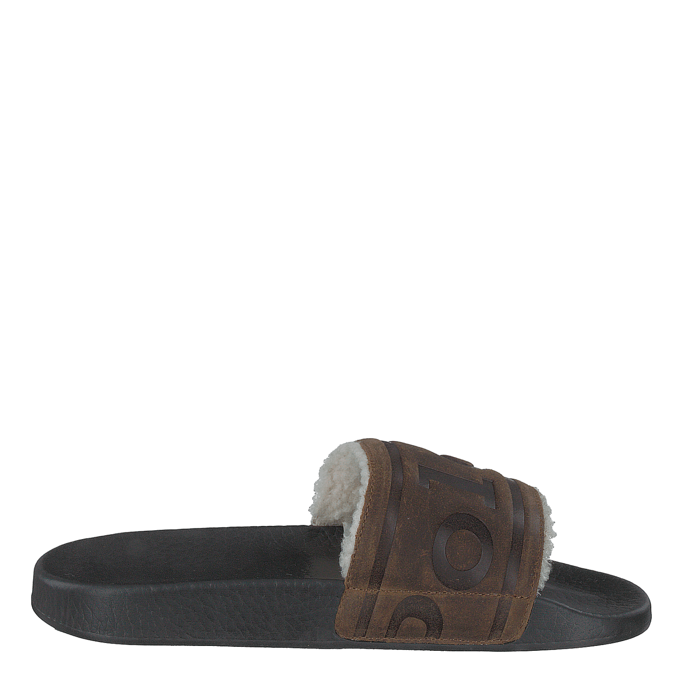 Faux-Shearling–Lined Suede Slide Snuff