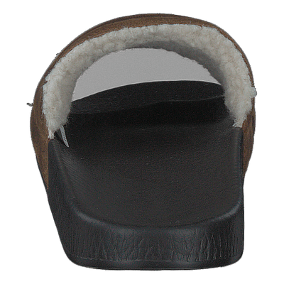 Faux-Shearling–Lined Suede Slide Snuff