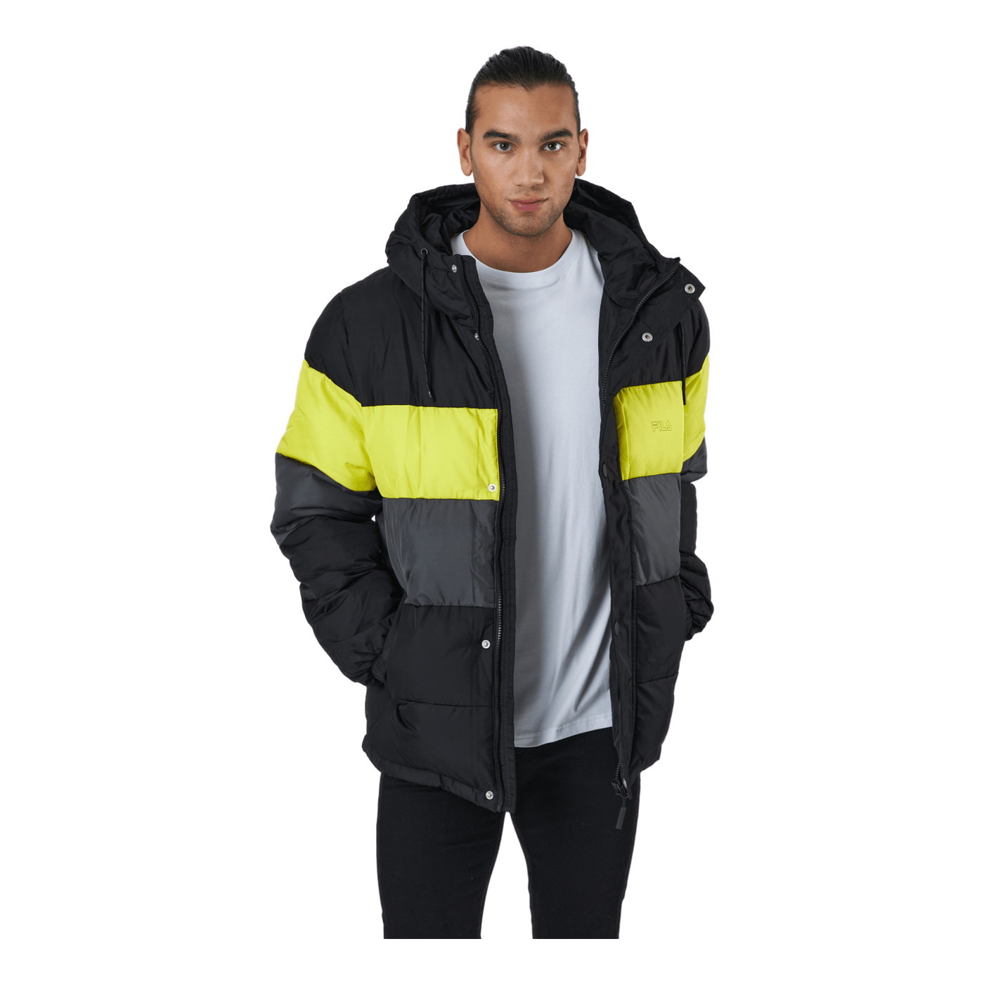 Pirro Blocked Puff Jacket Black-asphalt-sulphur Spring