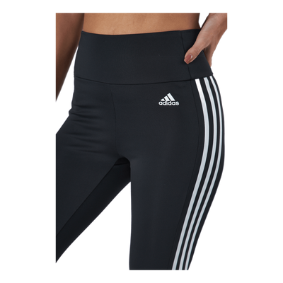 High Rise 3-Stripes 3/4 Sport Tights Black / White