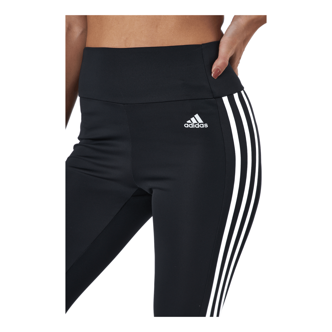 High Rise 3-Stripes 7/8 Tights Black / White