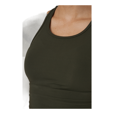 Bold Rib Crop Tank Forest Green