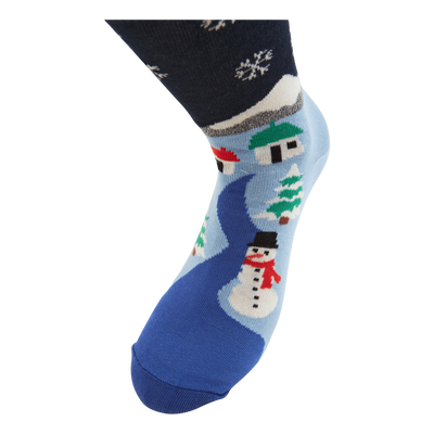 3-pack Snowman Socks Gift Set Dark Blue