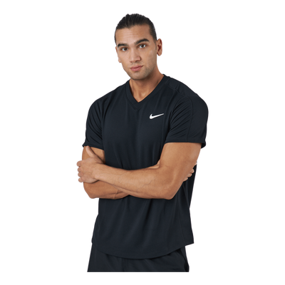 NikeCourt Dri-FIT Victory Men's Tennis Top BLACK/BLACK/WHITE