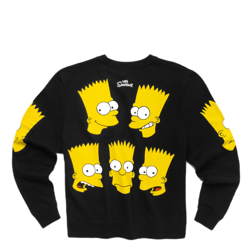 X Simpsons Classic Bart Crew N Black