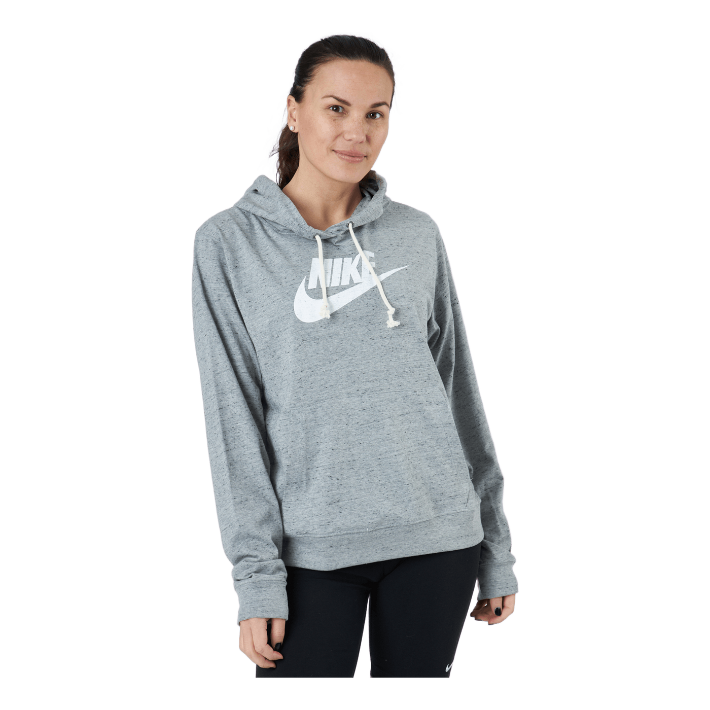 Sportswear Gym Vintage Women's Pullover Hoodie DK GREY HEATHER/WHITE