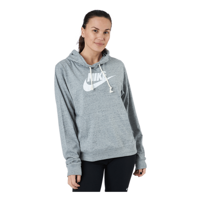 Sportswear Gym Vintage Women's Pullover Hoodie DK GREY HEATHER/WHITE