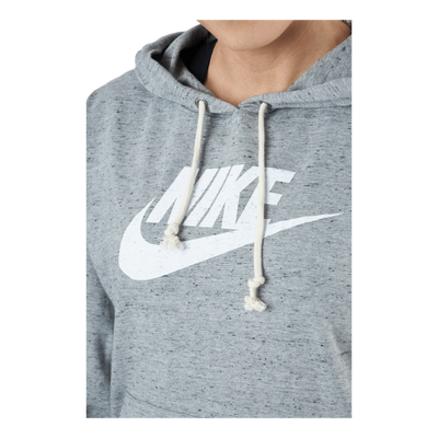 Sportswear Gym Vintage Women's Pullover Hoodie DK GREY HEATHER/WHITE