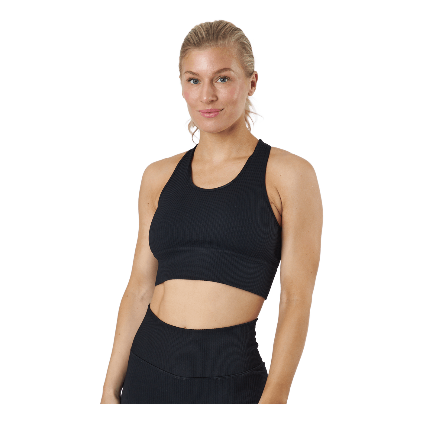 Rib Seamless Crop Top Black