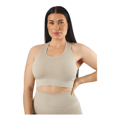 Rib Seamless Crop Top Mushroom