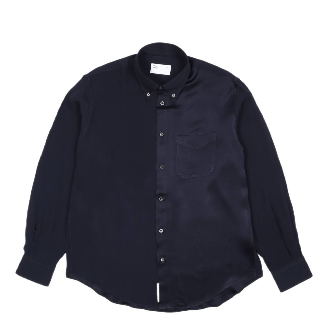 A.bd Shirt Navy Viscose Sateen