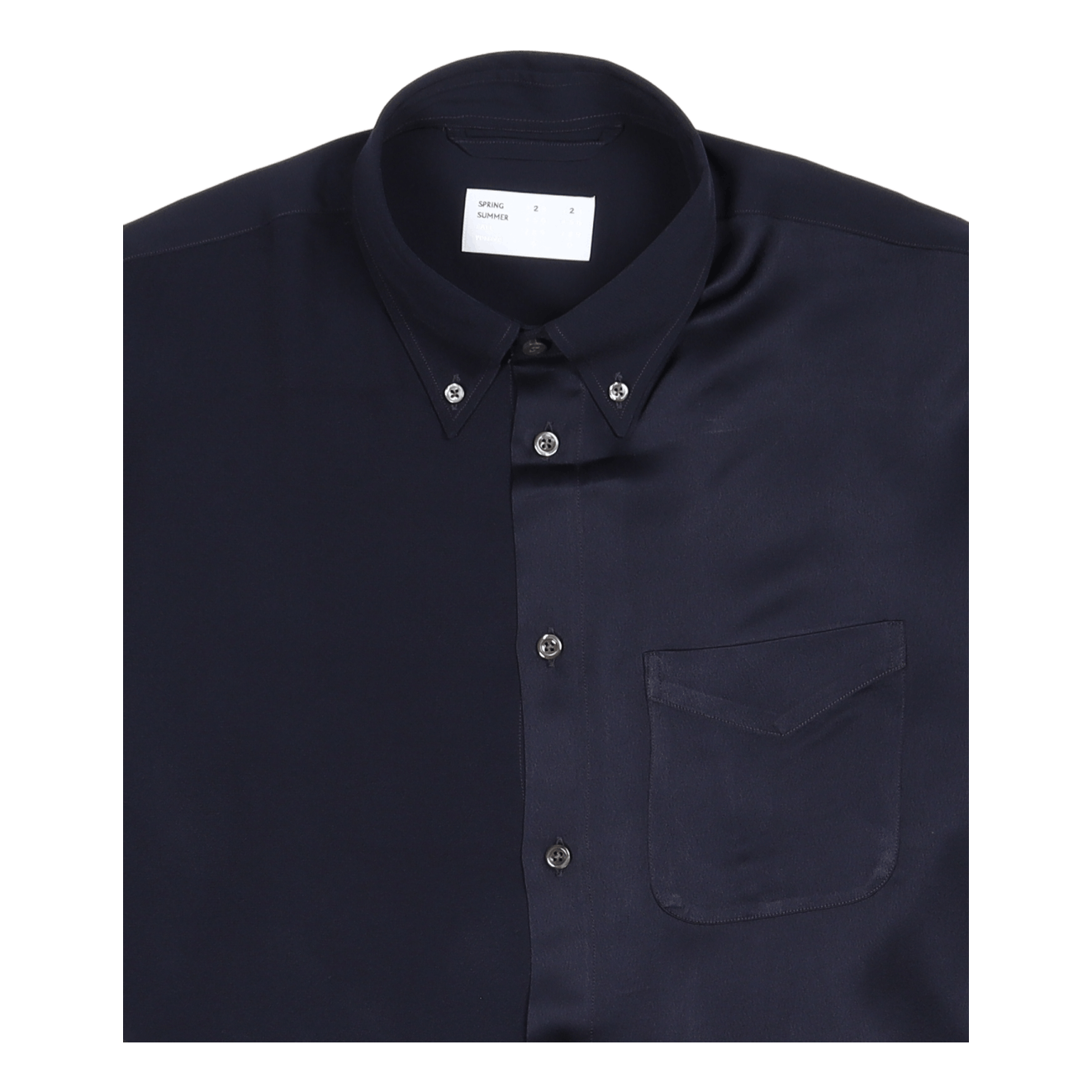 A.bd Shirt Navy Viscose Sateen